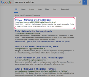 philia love search result